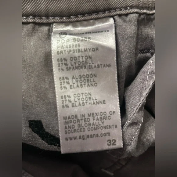 AG Adriano Goldschmied Fiona Trouser High-Rise Barrel Sulfur Misty Grey Size 32 - Picture 9 of 9